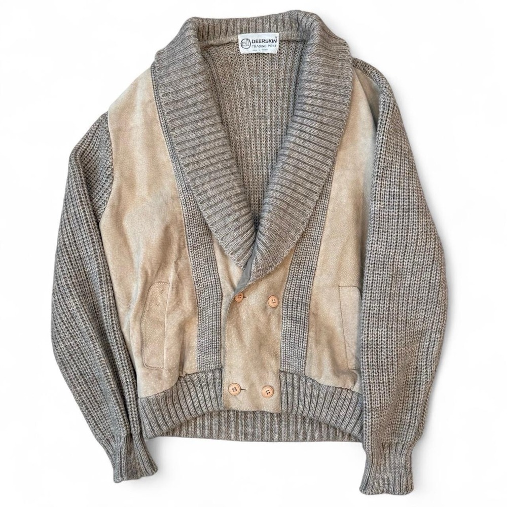 Vintage Deerskin Trading Post Shawl Wool Blend Sweatshirt Men's XL Outdoors 90s